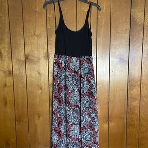 Forever 21 Spaghetti Strap Tropical Floral Print Maxi Dress Size Small